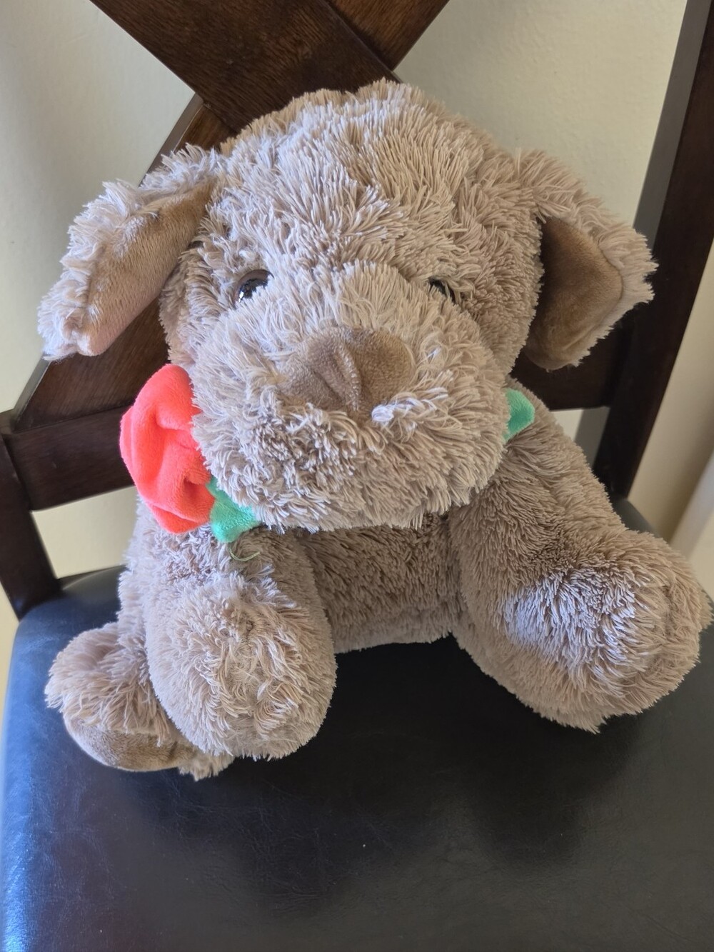 Russell Stover Coco The Love Pup Plush Brown Puppy with Red Rose Kids Toy